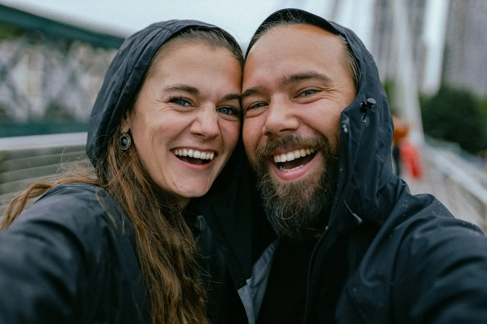 Happy couple taking a selfie together